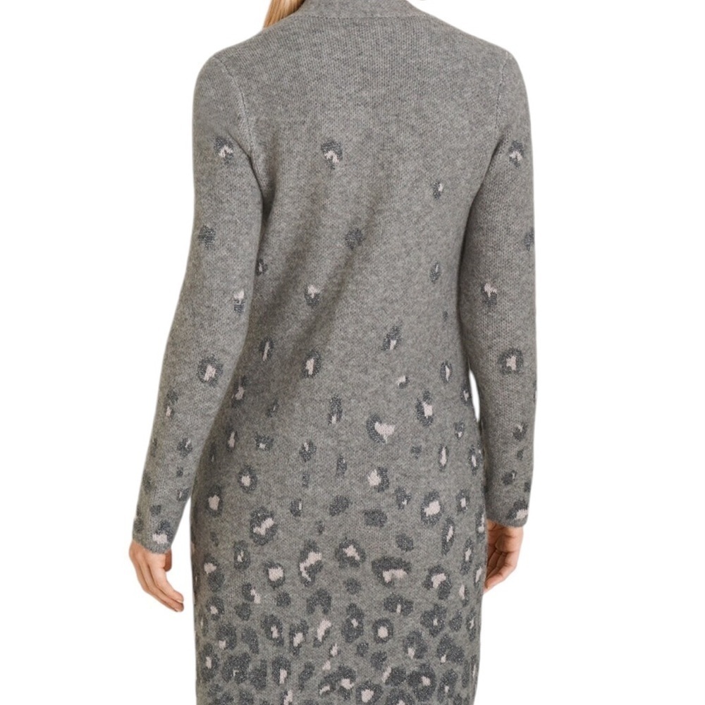 Chico gray and white cheetah metallic print cardigan sweater - Picture 5 of 14